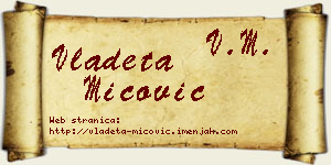 Vladeta Mićović vizit kartica